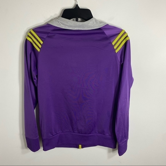 Adidas Purple Full Zip Jacket Sz Small Sweatshirt Women’s Climalite - Picture 4 of 7